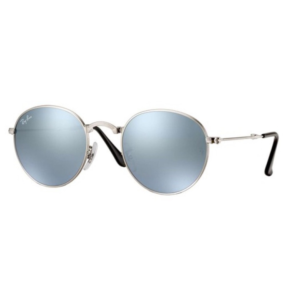 Ray Ban Round Silver Flash Lens Sunglasses